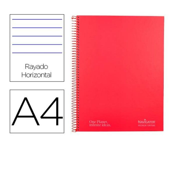 Cuaderno Navigator NA13 Rojo A4 80 Hojas