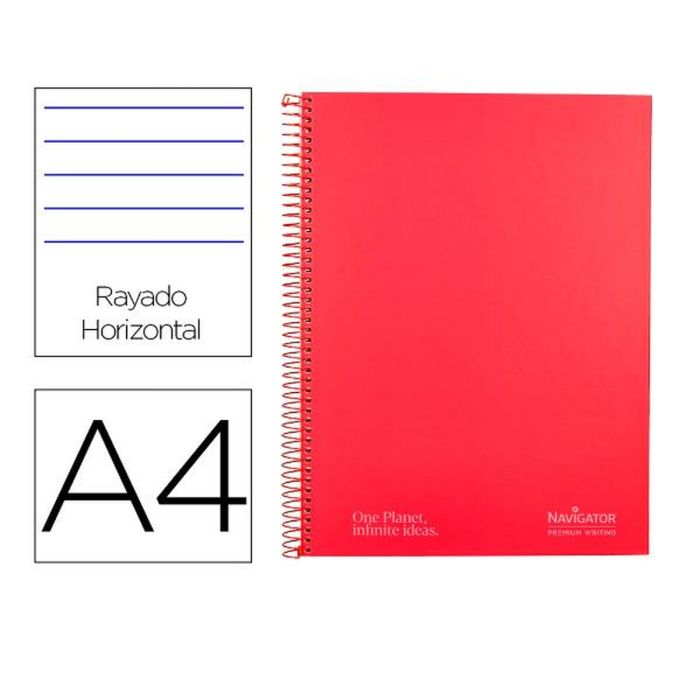 Cuaderno Navigator NA25 Rojo A4 80 Hojas