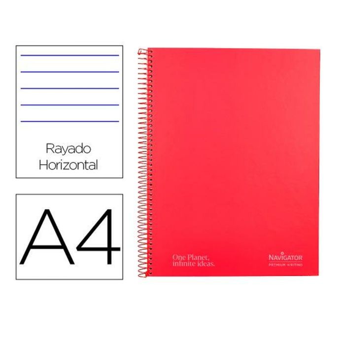 Cuaderno Navigator NA32 Rojo A4 80 Hojas