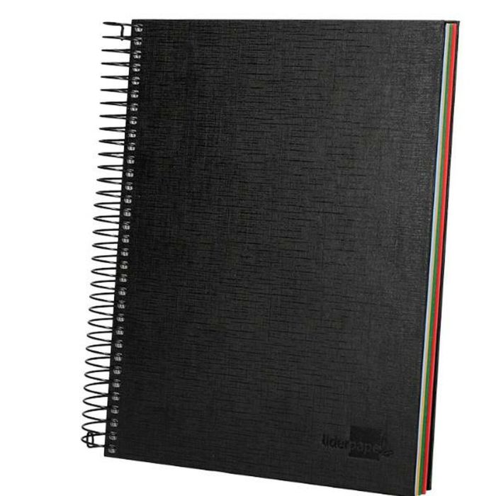 Cuaderno Liderpapel BJ74 Negro A5 160 Hojas