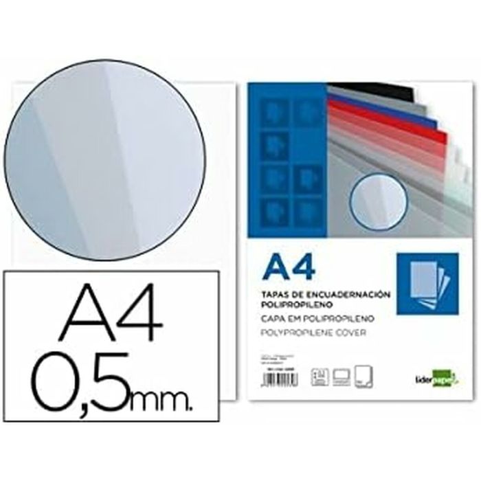 Set de tapas Liderpapel TE15 Plástico Transparente A4 (100 Unidades) 1