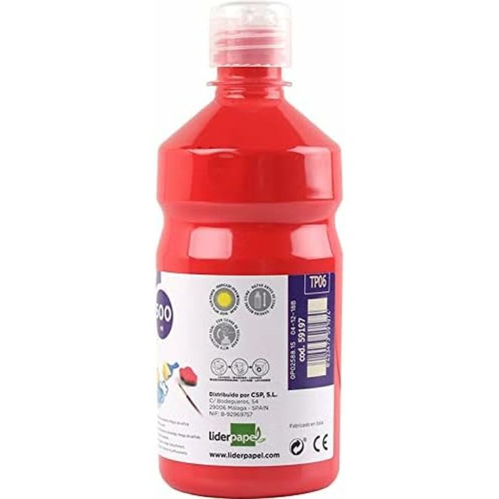 Témperas Liderpapel TP06 Rojo 500 ml