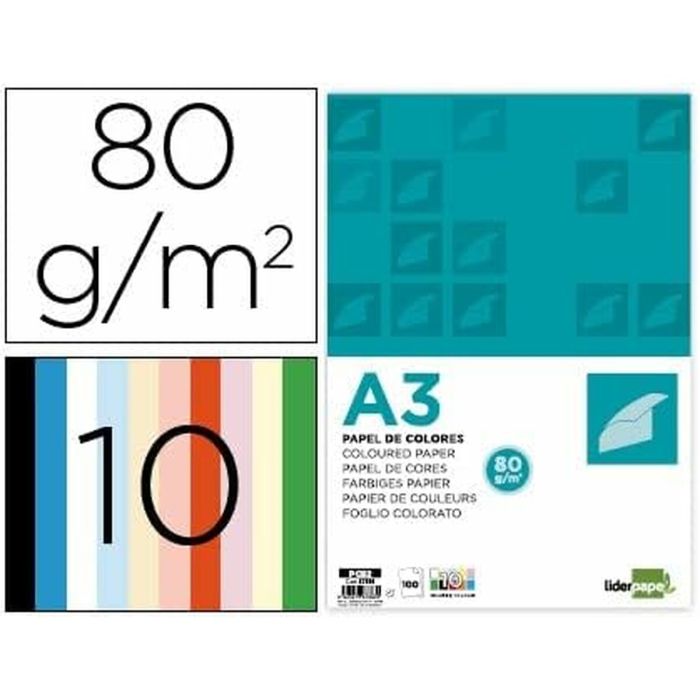 Papel para Imprimir Liderpapel PC92 Multicolor A3 100 Hojas