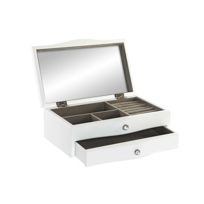 Caja-Joyero DKD Home Decor Blanco Madera MDF 28 x 17 x 10 cm