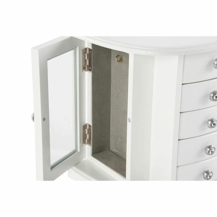 Caja-Joyero DKD Home Decor Terciopelo Romántico Espejo Madera MDF (26 x 18 x 23 cm) 1