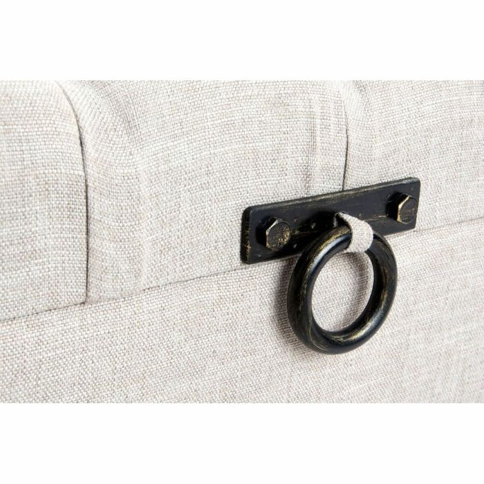 Banqueta DKD Home Decor Beige Lino Madera MDF (122 x 47 x 43 cm) 1