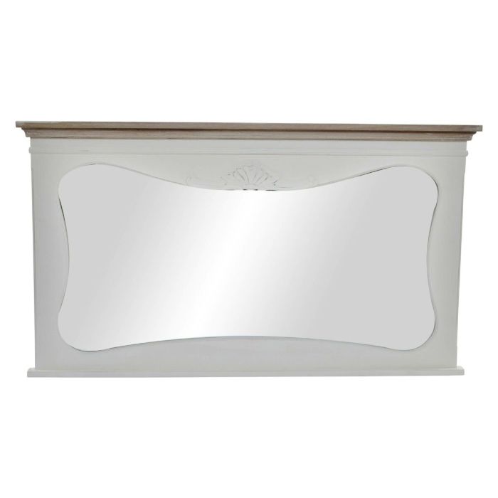 Espejo de pared DKD Home Decor Blanco Madera Natural 105 x 64 x 4,5 cm