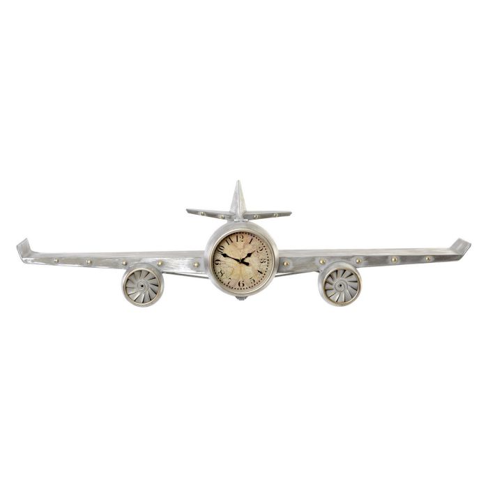 Reloj de Pared DKD Home Decor Avión Metal Madera MDF (101 x 22 x 26 cm) 1