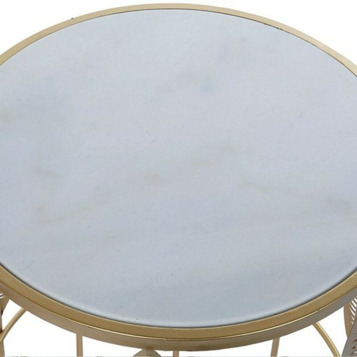 Mesa auxiliar DKD Home Decor Dorado Metal Mármol 42 x 42 x 65,5 cm 3