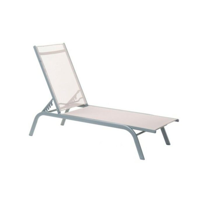 Tumbona Terraza Y Jardin DKD Home Decor Gris Claro 58 x 98 x 191 cm