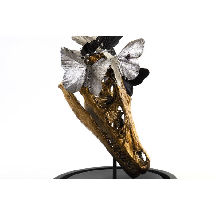 Figura Decorativa DKD Home Decor Negro Dorado Mariposas 17 x 17 x 26 cm 3