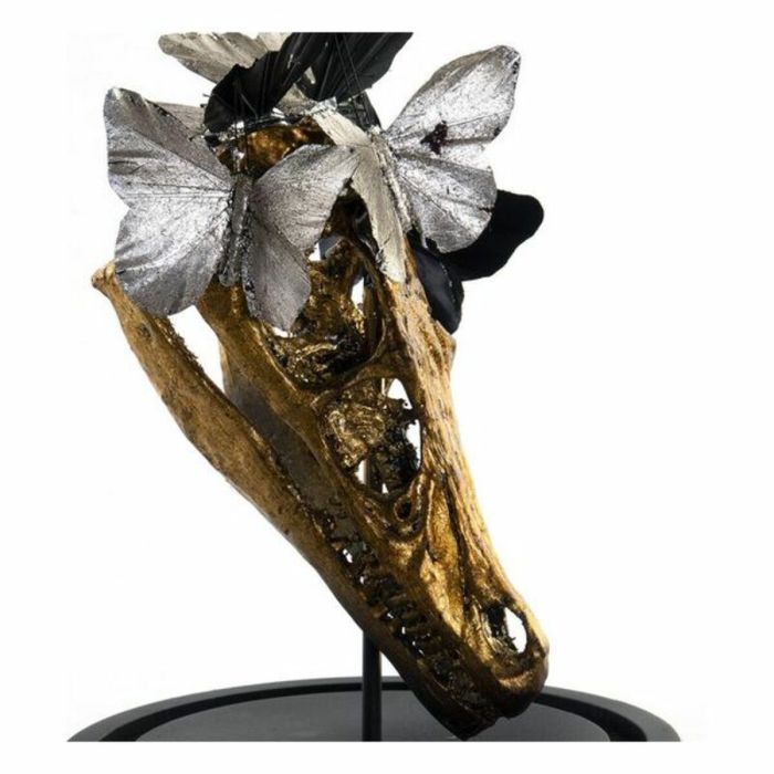 Figura Decorativa DKD Home Decor Negro Dorado Mariposas 17 x 17 x 26 cm 1