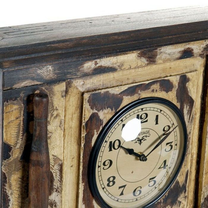 Reloj de Pared DKD Home Decor London Teca (81 x 15 x 37 cm) 3