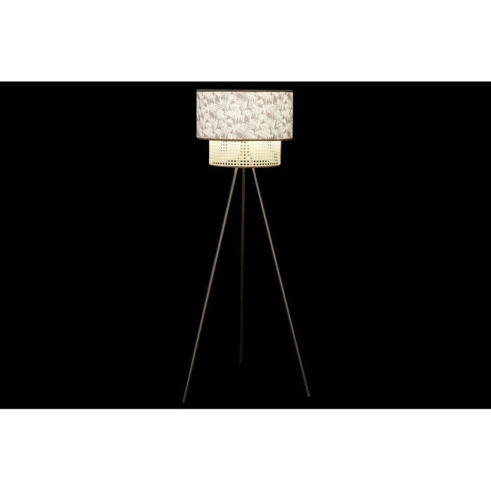 Lámpara de Pie DKD Home Decor Natural Negro Metal Palmeras Poliéster Colonial (60 x 60 x 129 cm) 2