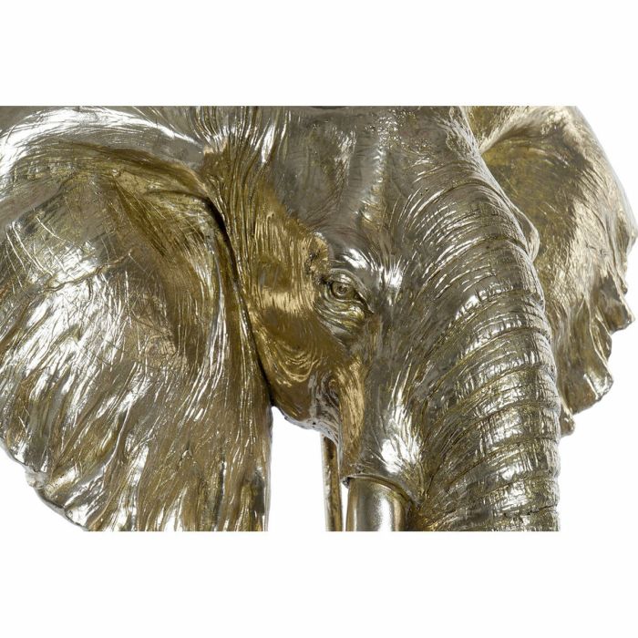Figura Decorativa DKD Home Decor Elefante Negro Dorado Metal Resina (60 x 36 x 73 cm) 3