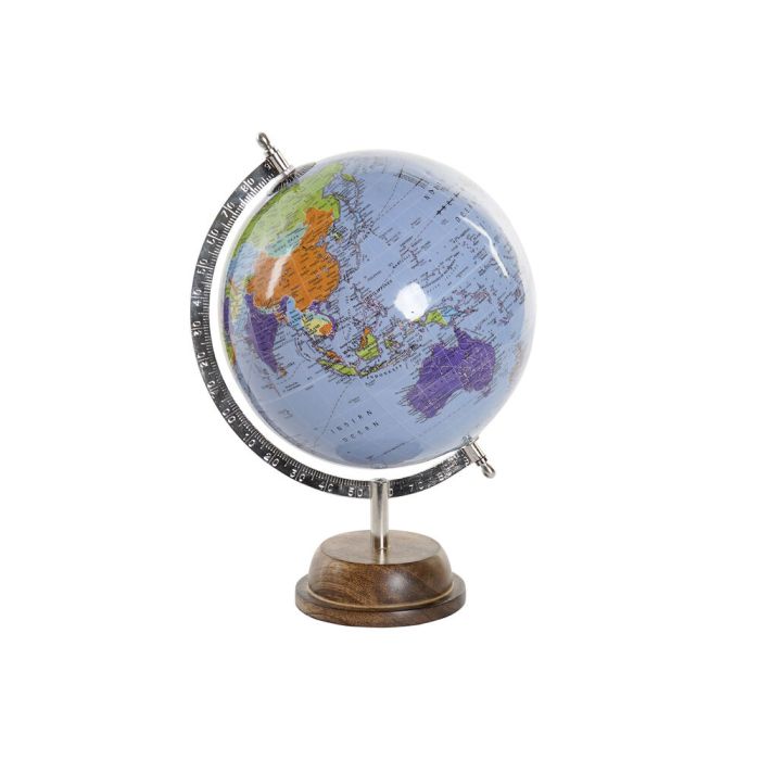 Globo Terraqueo Colonial DKD Home Decor Azul Celeste 20.5 x 32 x 23.5 cm (2 Unidades)