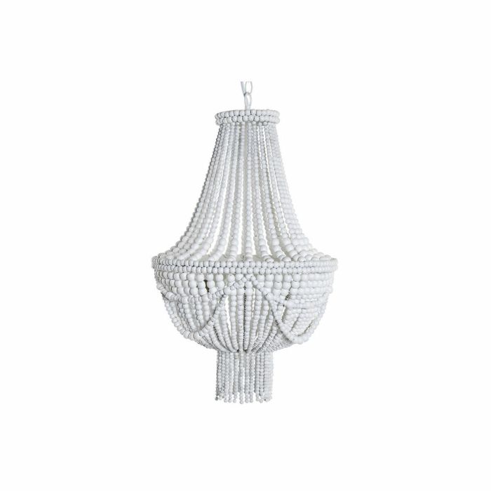 Lámpara de Techo DKD Home Decor Blanco Metal Plástico Madera MDF 40 W 220 V 40 x 40 x 60 cm 5