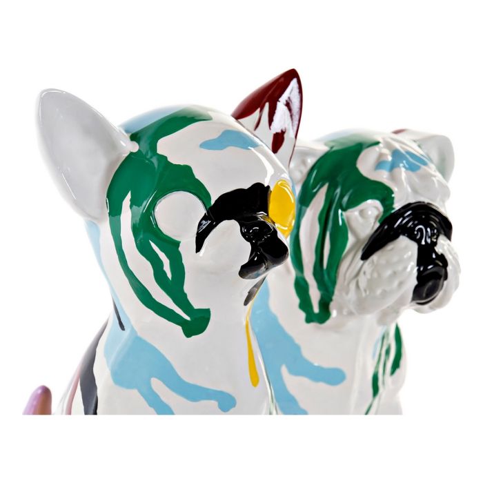 Figura Decorativa DKD Home Decor Multicolor Perro Lacado 20 x 12,5 x 17,5 cm (2 Unidades) 2
