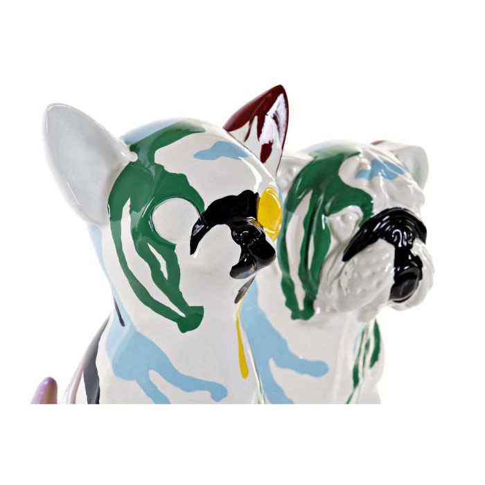 Figura Decorativa DKD Home Decor Multicolor Perro Lacado 20 x 12,5 x 17,5 cm (2 Unidades) 4