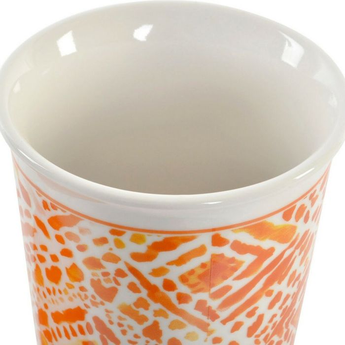 Taza Mug DKD Home Decor Naranja Silicona Porcelana (400 ml) (3 pcs) 2