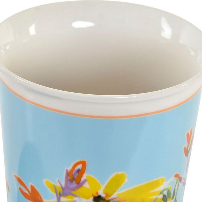 Taza Mug DKD Home Decor Floral Porcelana (400 ml) (4 pcs) 1