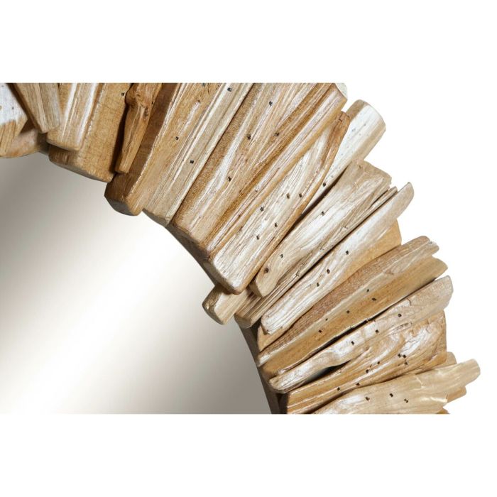 Espejo de pared DKD Home Decor Natural Cristal Abeto Alpino Acabado envejecido 60 x 4 x 60 cm 1