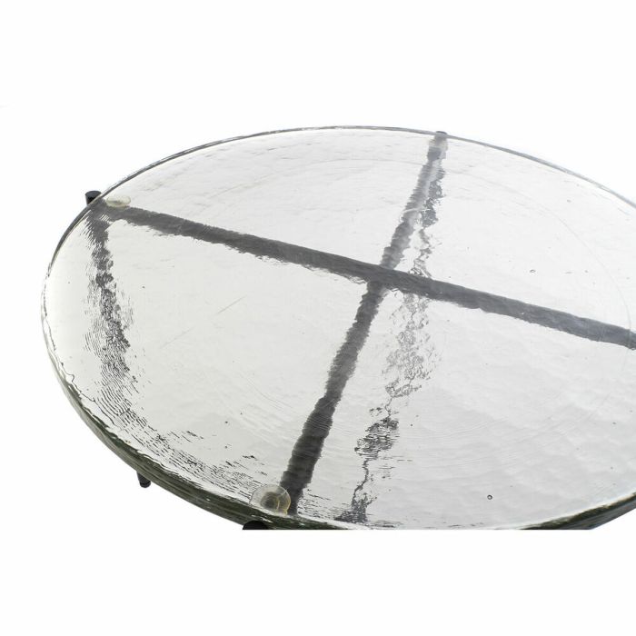 Mesa auxiliar DKD Home Decor Cristal Negro Metal Moderno (50 x 50 x 42 cm) 1