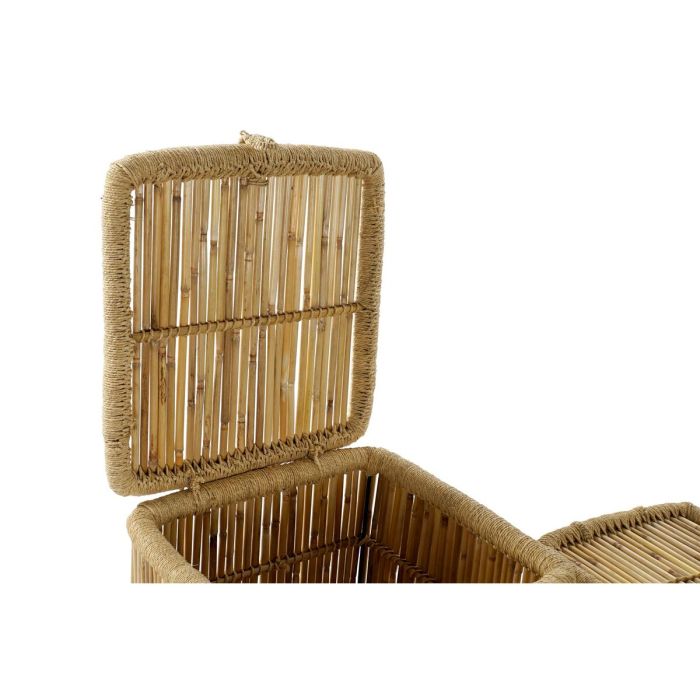 Juego de Cestas DKD Home Decor Natural Cuerda Bambú (46 x 46 x 55 cm) 3