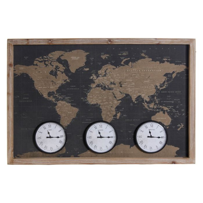 Reloj de Pared DKD Home Decor Metal Madera MDF Mapamundi (90 x 5 x 60 cm) Reloj de Pared DKD Home Decor Metal Madera MDF Mapamundi (90 x 5 x 60 cm)
