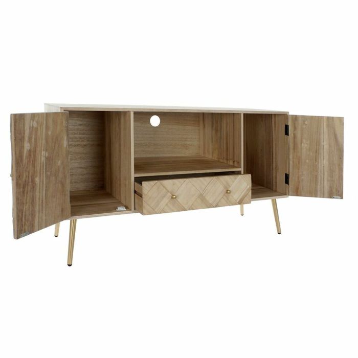 Mueble de TV DKD Home Decor 118 x 40 x 65 cm Metal Marrón claro Madera de Paulonia Pino 1