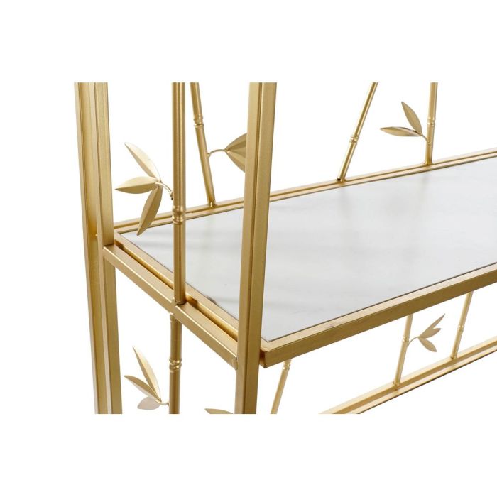 Estantería DKD Home Decor Dorado Metal Blanco Bambú 4 Estantes Madera MDF (100 x 30,5 x 160 cm)