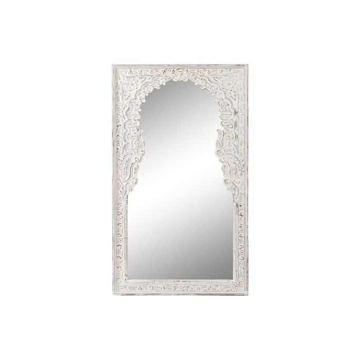 Espejo de pared DKD Home Decor S3019167 Blanco Árabe Madera MDF Decapé (70 x 4 x 120 cm)