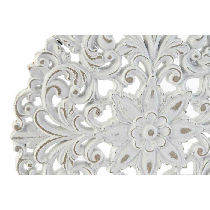 Decoración de Pared DKD Home Decor Blanco Mandala Indio Acabado envejecido 30 x 2 x 30 cm (2 Unidades) 2