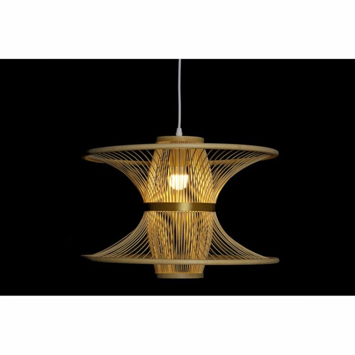 Lámpara de Techo DKD Home Decor Multicolor Dorado Marrón claro Madera Bambú Moderno 46 x 46 x 34 cm 2
