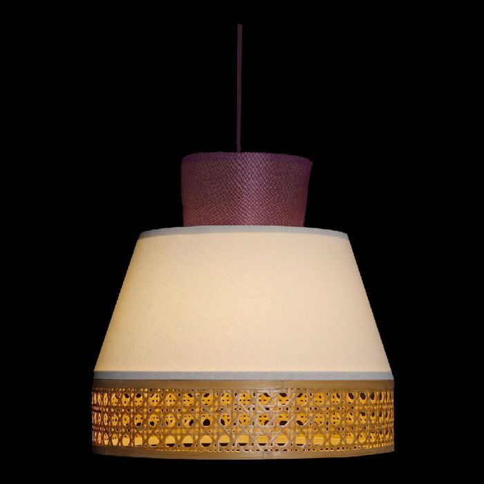 Lámpara de Techo DKD Home Decor Blanco Poliéster Bambú 220 V 50 W Púrpura (46 x 46 x 45 cm) 6