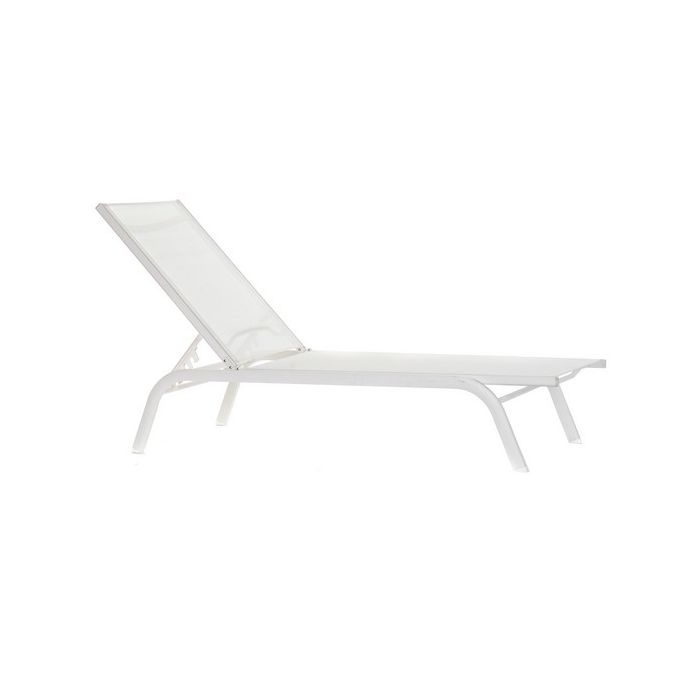 Tumbona DKD Home Decor reclinable Blanco PVC Aluminio (191 x 58 x 98 cm) 5