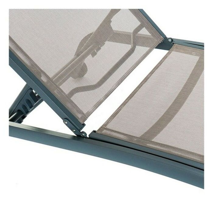 Tumbona DKD Home Decor Con ruedas Gris PVC Aluminio (187,5 x 64 x 97 cm) 5