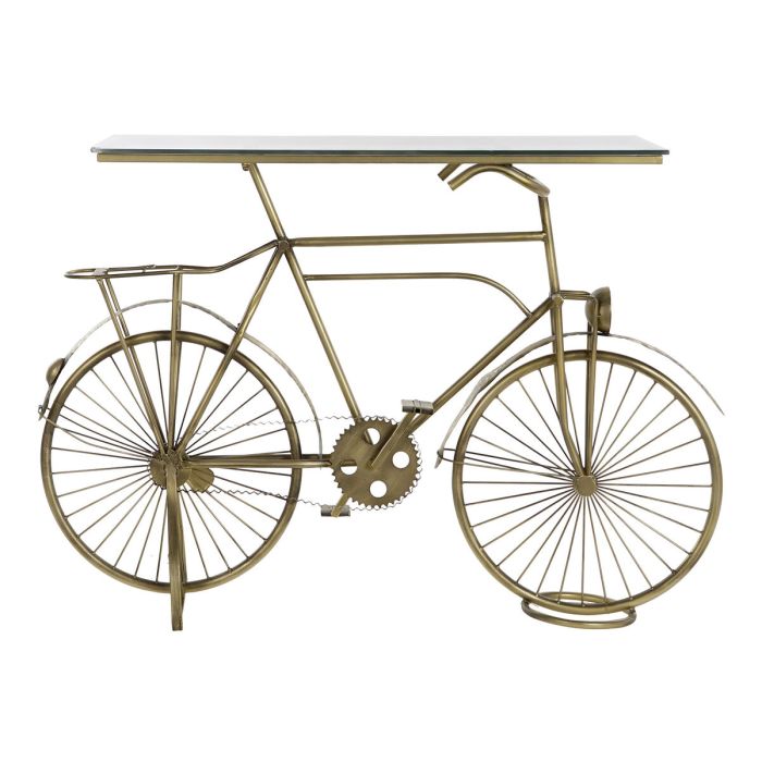 Consola DKD Home Decor Cristal Bicicleta Dorado Metal (114 x 37 x 77 cm) 2 Consola DKD Home Decor Cristal Bicicleta Dorado Metal (114 x 37 x 77 cm) 2