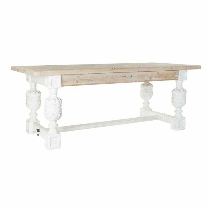 Mesa Comedor Tradicional DKD Home Decor Blanco Marron Claro 90 x 77 x 200 cm