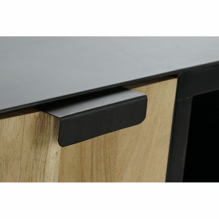 Mueble de TV DKD Home Decor Negro Metal Acacia (165 x 40 x 50 cm) 1