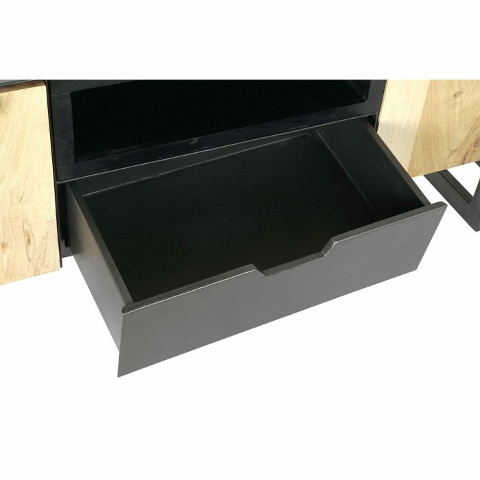 Mueble de TV DKD Home Decor Negro Metal Acacia (165 x 40 x 50 cm) 4