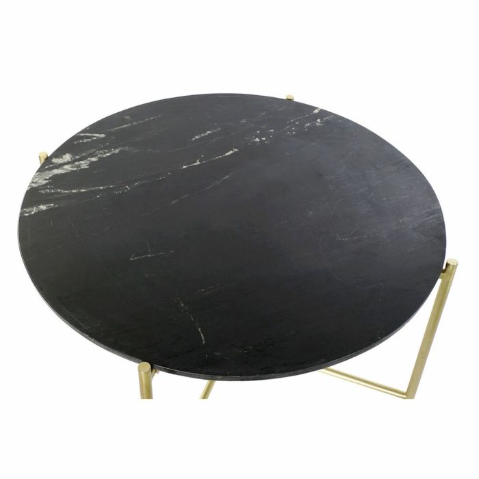 Mesa auxiliar DKD Home Decor Negro Dorado Mármol Hierro (81 x 81 x 44 cm) 2