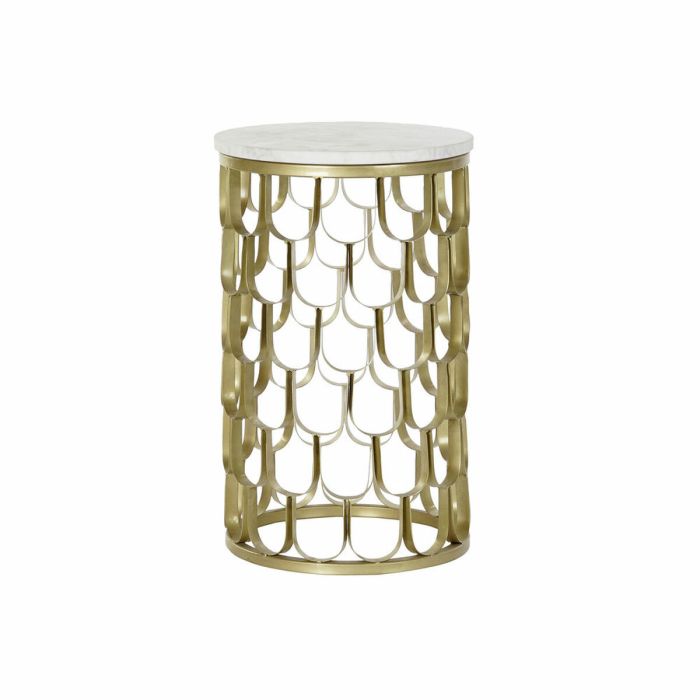 Mesita Auxiliar Glam DKD Home Decor Dorado Blanco 30.5 x 50 x 30.5 cm