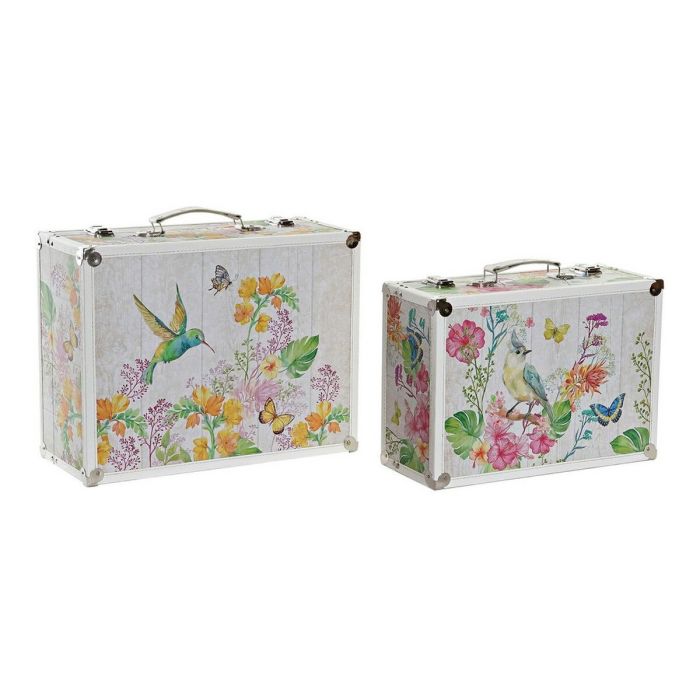 Juego de Cajas Decorativas DKD Home Decor Poliéster Madera Shabby Chic (2 pcs) Juego de Cajas Decorativas DKD Home Decor Poliéster Madera Shabby Chic (2 pcs)