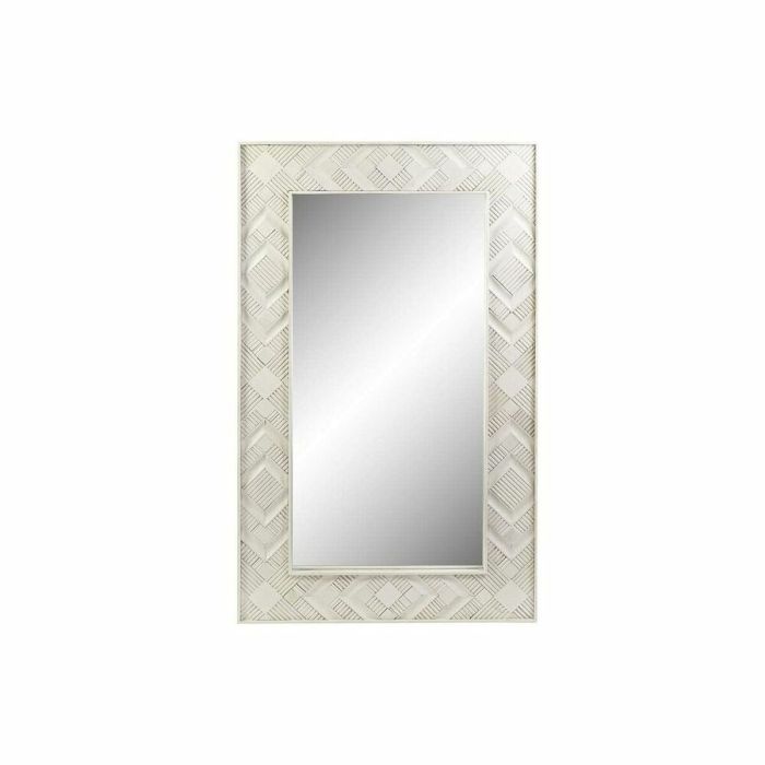 Espejo de pared DKD Home Decor Blanco Madera de mango Rombos (154 x 4 x 92 cm) 1