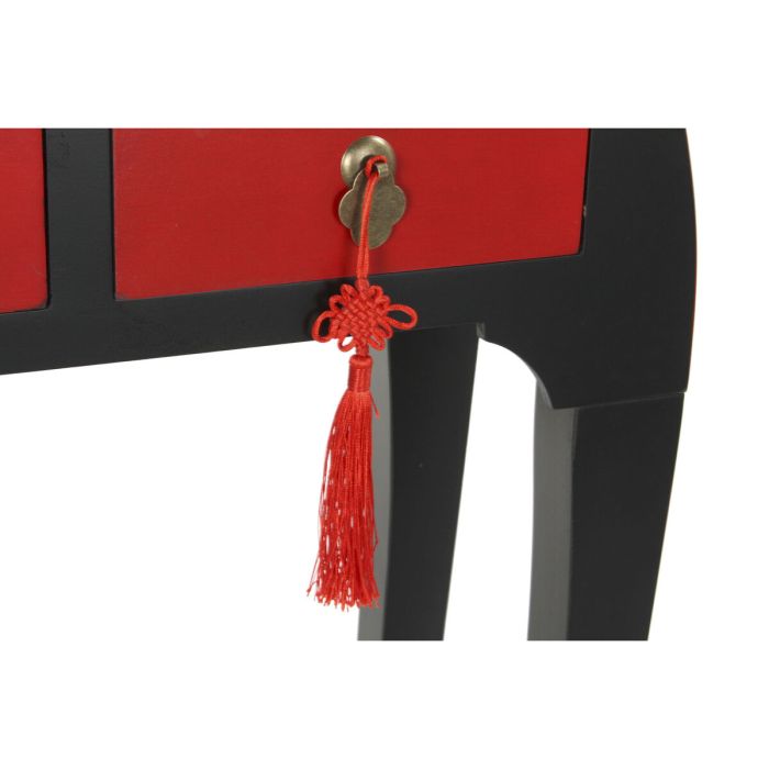 Consola DKD Home Decor Abeto Rojo Negro MDF Oriental (96 x 27 x 80 cm) 2