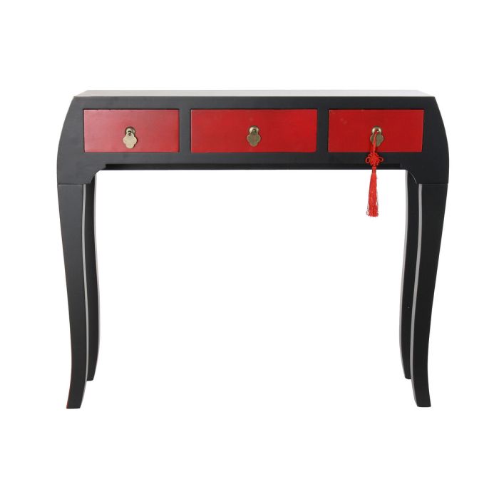 Consola DKD Home Decor Abeto Rojo Negro MDF Oriental (96 x 27 x 80 cm) 1
