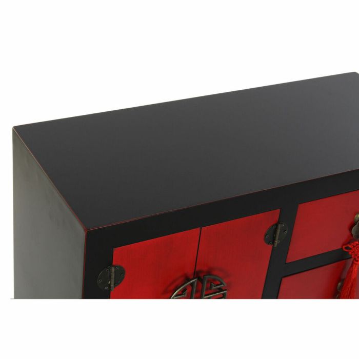 Consola DKD Home Decor Abeto Rojo Negro MDF Oriental (63 x 27 x 83 cm) 1
