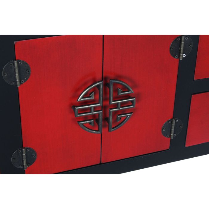 Consola DKD Home Decor Abeto Rojo Negro MDF Oriental (63 x 27 x 83 cm) 4