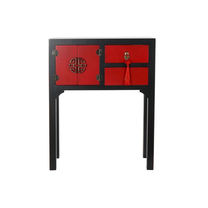 Consola DKD Home Decor Abeto Rojo Negro MDF Oriental (63 x 27 x 83 cm) 2